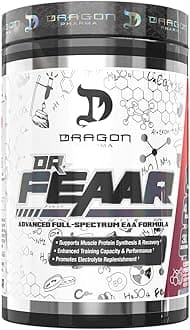 DRAGON PHARMA Dr. FEAAR® Advanced Full-Spectrum EAA Matrix, Supports Muscle Protein Synthesis and Recovery, Enhanced Training Capacity and Performance (30 Servings, Cherry Pomegranate)