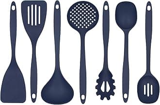 Cooking Kitchen Utensils Set – 7 Pieces, Nylon Tools for Nonstick Cookware, Blue