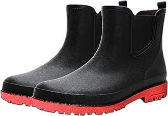 pfoosndMens Rain Boots Ankle Rubber Rain Boot Mens Waterproof Ankle Water Boots for Men Waterproof Garden Boots
