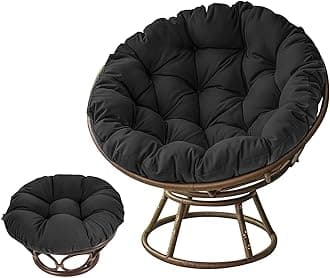 Large Round Papasan Chair Cushion, Thick Outdoor Rocking Chair Cushion, Rattan Hanging Basket Cushion, Egg Nest Replacement Pad(Black,70 * 70cm)