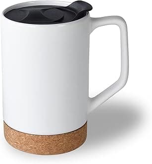 17 OZ Sublimation Mugs with Removeable Cork Bottom and Splash Proof Lid, Sublimation Coffee Mugs with Brown Mail Order Box,Case of 6 Pieces (Large)