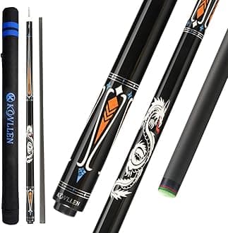 KONLLEN Carbon Fiber Pool Cue Stick Wrapless Dragon Professional (Full Carbon Technology Low Deflection Billiard Cues,12.5mm,147cm)