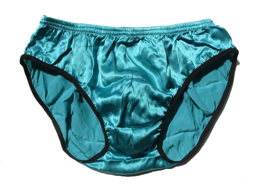 Men Briefs 100% Silk Satin Plain 2pcs RandomColor ChinaSize M-3XL