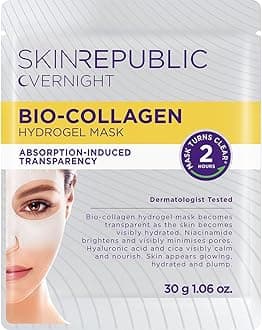 Skin Republic Bio-Collagen Hydrogel Overnight Mask For Glass Skin | Korean Anti-Aging Mask That Melts Into Skin | Hydrates, Boosts Elasticity, Reduces Wrinkles, Evens Tone | Clinically-Tested – 30g