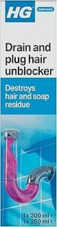 HG drain and plug hair unblocker 1X200ml & 1X250ml