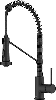 KPF-1610MB Bolden 18-Inch Commercial Kitchen Faucet with Dual Function Pull-Down Sprayhead in Matte Black Finish, 18 Inch