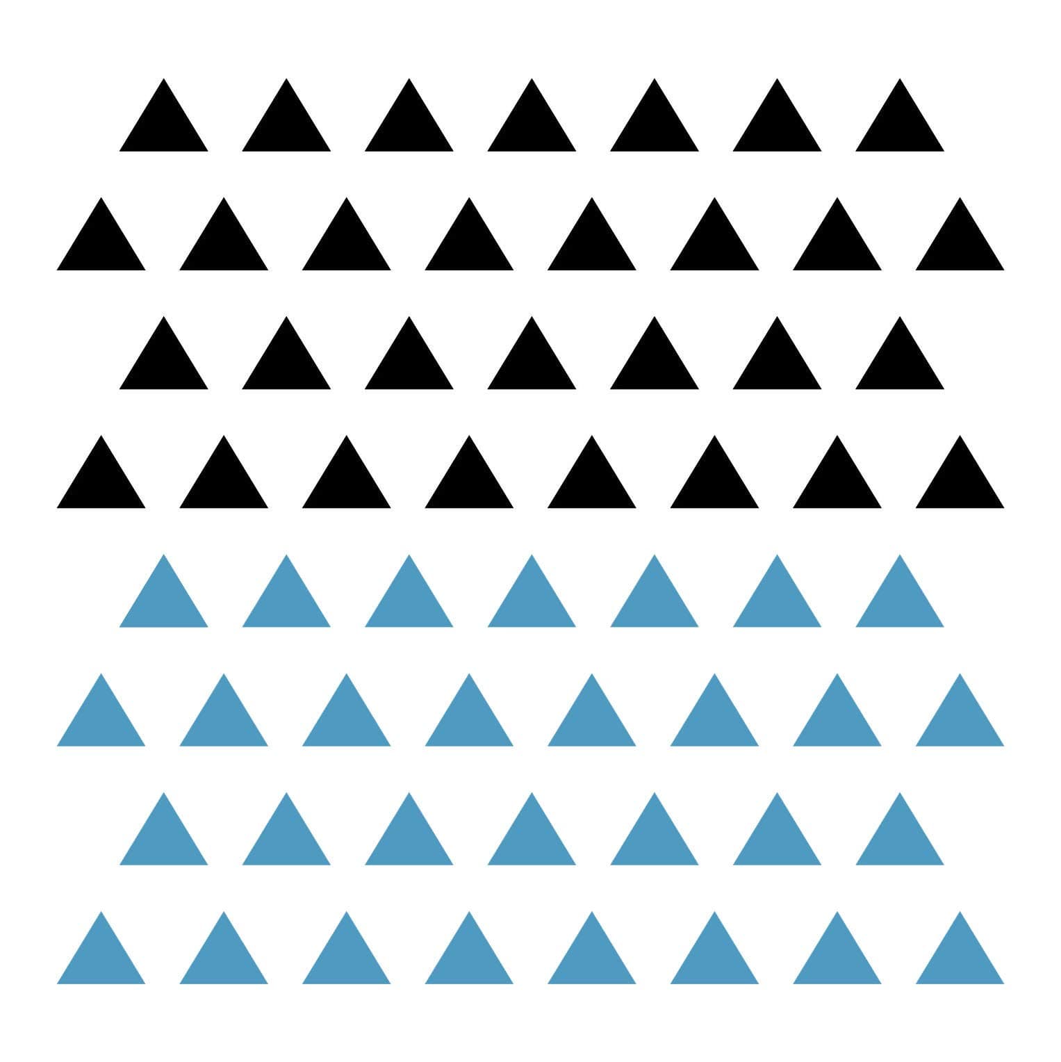 FOAL Triangle Wall Decal / 2 Color Triangle/Mini Triangle Sticker/Modern Wall Decal/Kids Room Decal/Home Decor (Black&Blue)