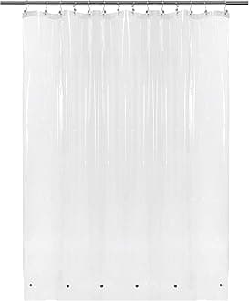 Barossa Design Clear Shower Curtain Liner 82 Width by 74 Height with Free Hooks - 6 Bottom Magnets, Waterproof PEVA, PVC Free, Metal Grommets Curtain PEVA 6G