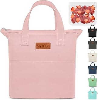 KUBYA Lunch Box for Women, Lunch Bag for Women Men Adult Simple Lunchbox Reusable Lunchbag Insulated Lunch Boxes Large Capacity Cute Lunch Tote Bag, with Food Storage Bags for Work, Office or Picnic