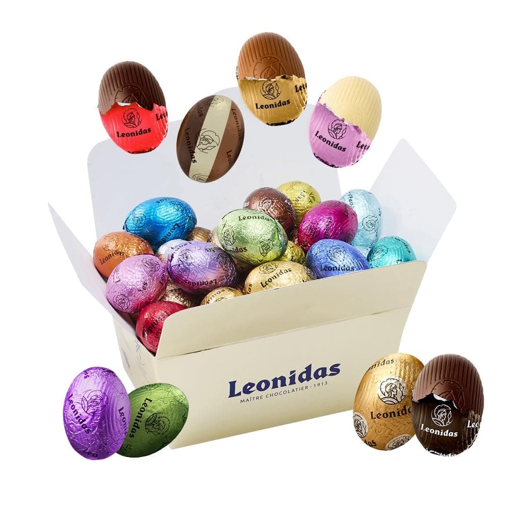 Leonidas Easter Mini Eggs Gift Box – 40 Assorted Belgian Chocolate Mini Eggs (Milk, Dark & White Chocolate), Luxury Easter Chocolates for Gifting & Sharing