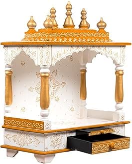 Kamdhenu art and craft Wooden Temple/Home Temple/Pooja Mandir/Pooja Mandap/Temple for Home ROB