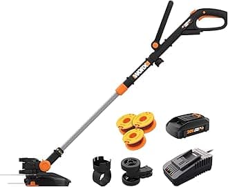 WORX Cordless String Trimmer & Lawn Edger, 12'' Electric Weed Wacker with 5.5 LBS, 20V Weed Eater with 90° Pivoting Head, Battery & Charger Included, WG170.2
