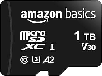 Amazon Basics microSDXC Memory Card 1TB with Full Size Adapter A2 U3 Read Speed up to 100MB/s Black