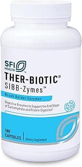 Klaire Labs Sibb-Zymes Brush Border Digestive Enzymes for Digestion - Peptidase/Protease Enzymes Complex - Supports Optimal Carb & Protein Digestion - Gluten Free (180 Capsules)