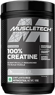 Platinum Creatine Monohydrate Powder | 3 g Creatine Per Serving | Supports Strength, Power & Muscle Recovery | Unflavoured | 33 Servings (100 g)