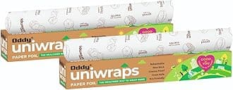 Oddy Uniwraps Food Wrapping Paper Foil 278MM x 20M, Combo Pack, Set of 2 Rolls