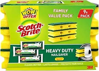 Scotch-Brite® Classic Nail Saver Scrub Sponge, 9 Sponges