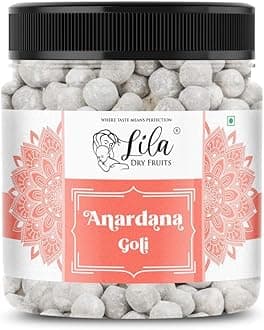 LILA DRY FRUITS Anardana Goli 350g x 2 (700g) | Traditional Digestive Mukhwas Candy | Tasty Khatta Meetha Mouth Freshener | Sweet and Tangy Flavored Anardaana Pomegranate Balls | Perfect for Gifting