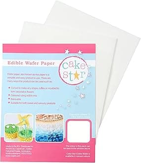 Cake Star White Wafer Paper, 178 x 142mm, 12 Sheets, Rice Paper For Baking and Cake Decorating