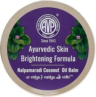 AVP Nalpamaradi Coconut Oil Balm 40g, Ayurvedic De-Tan Balm for Skin Brightening, Tan Removal, Acne Marks, Dark Spots and Blemishes, with Pure Turmeric and Sandalwood, Paraben Free, Chemical Free