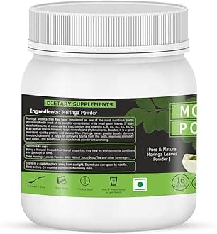 Holy Natural Organic Moringa Powder (454 gm) | Moringa Oleifera, Drumstick, Horseradish, Miracle, Ben & Shigru tree leaf powder | For Skin, Hair & Good Health