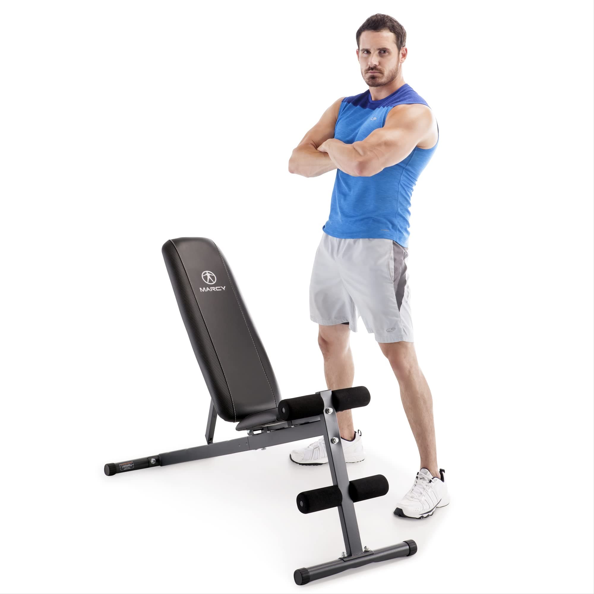 Exercise Utility Bench for Upright, Incline, Decline, and Flat Exercise SB-261W, Black, 42.00 x 19.00 x 51.00 inches