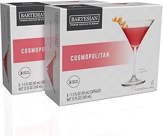 Bartesian 16-Pack Cosmopolitan Mixer Capsules for Cocktail Machine – Home Bar Mixology Cocktails Mix Pod Capsule Set To Use With the Bartesian Cocktail Drink Maker Machine