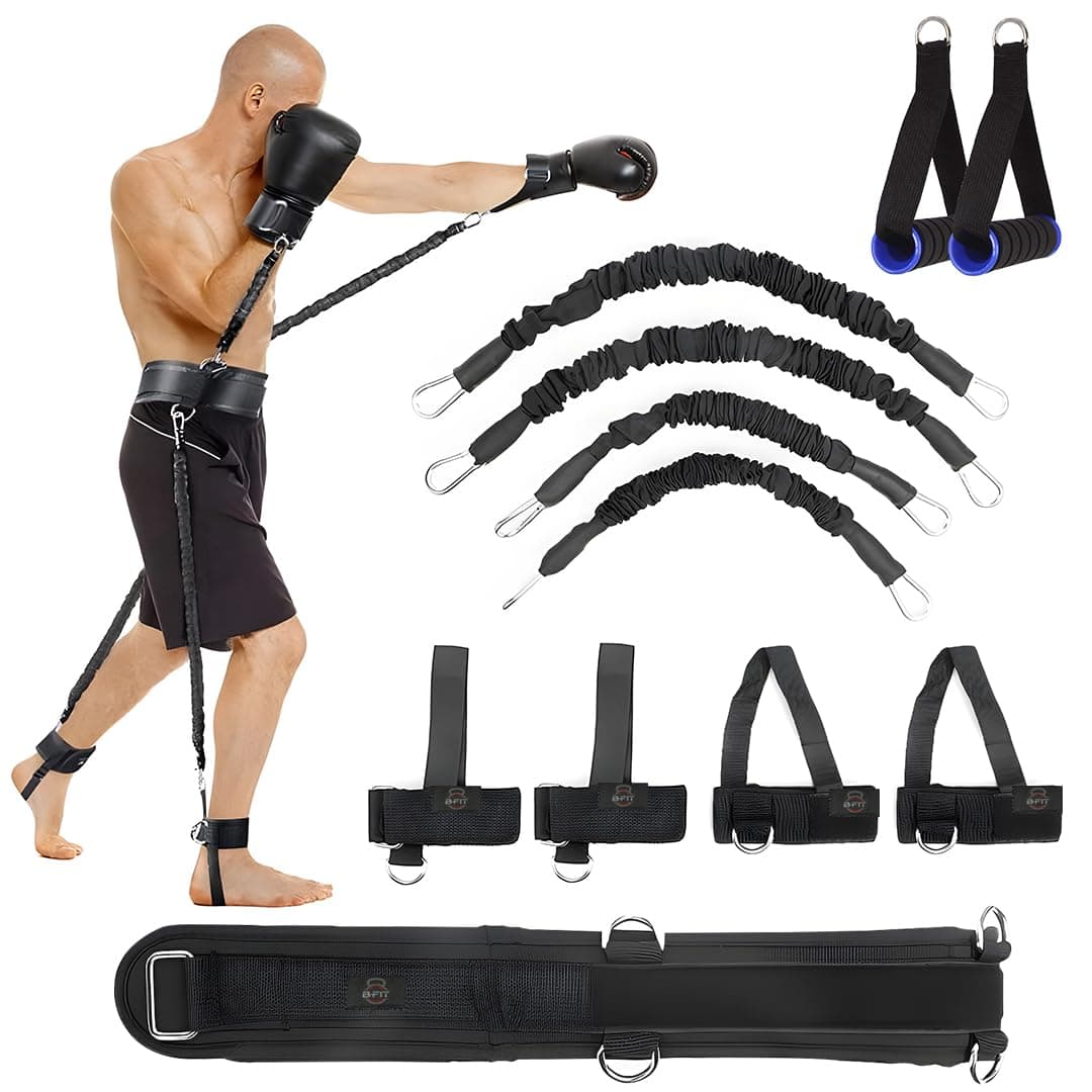 B fit Leg Strength and Agility Training Strap System Strength Training Rope for Football Basketball Taekwondo Yoga Boxing Equipment Vertical Jump Trainer Kit AB3316-Kit