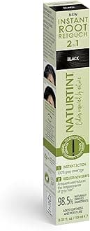 Naturtint Instant Root Retouch - Black, 2-in-1 Gray Coverage, 0.33 fl oz