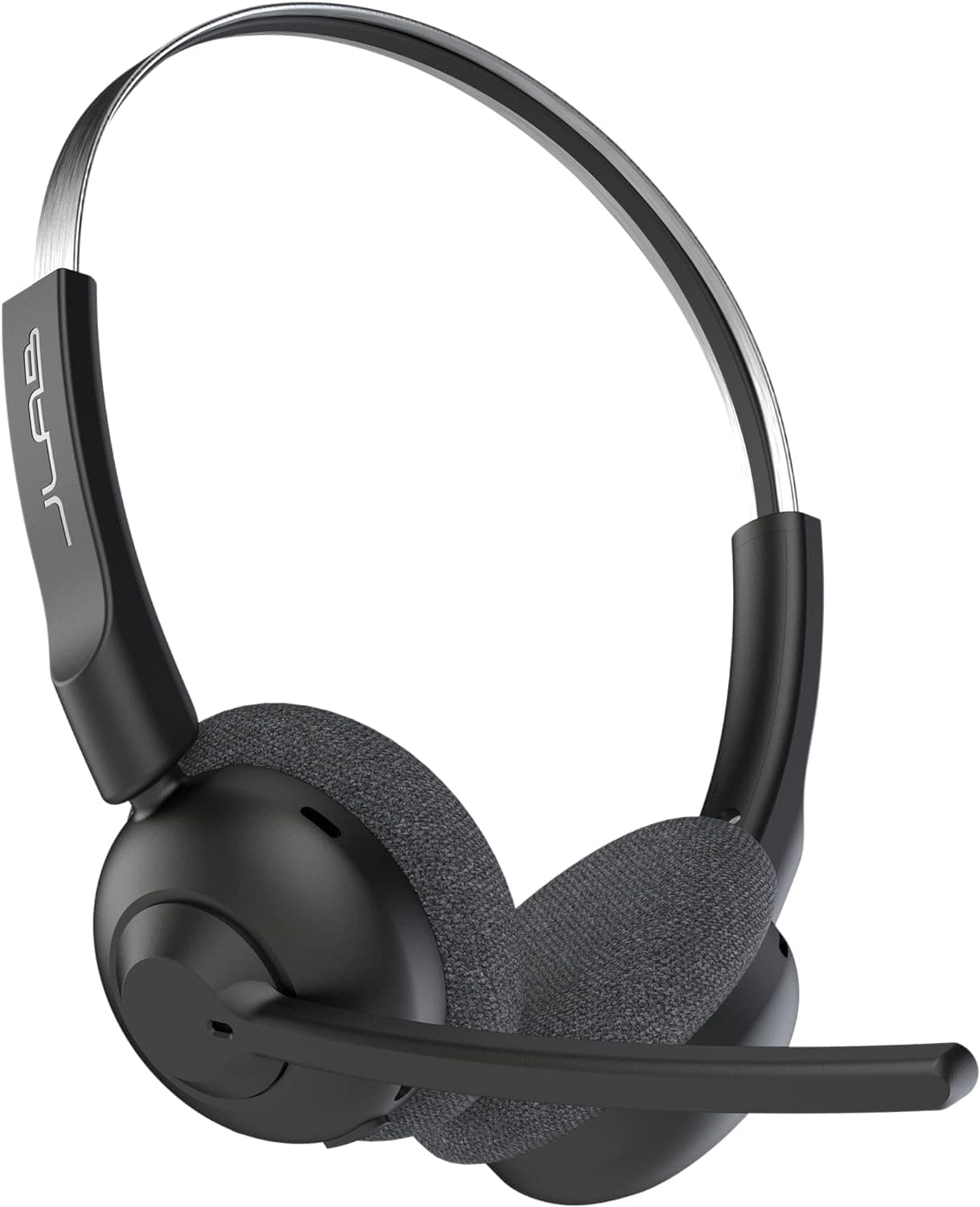 JLab Go Work Pop On-Ear Wireless Headset, Black, 50+ Hours Playtime, Bluetooth Multipoint, Rotating Boom Mic, Noise Canceling MEMS Microphone, Light-Weight, Portable, PC/Mac| Mobile (1 Pack)
