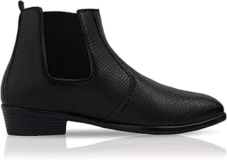 Men's Chelsea Boots, Snake Pattern Leather, Black Ankle Boots with Elastic Side Panels, Stylish & Versatile Formal & Casual & Versatile
