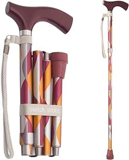 Walking Cane for Men or Women, Foldable and Adjustable from 32-37 Inches, FSA and HSA Eligible, Waves