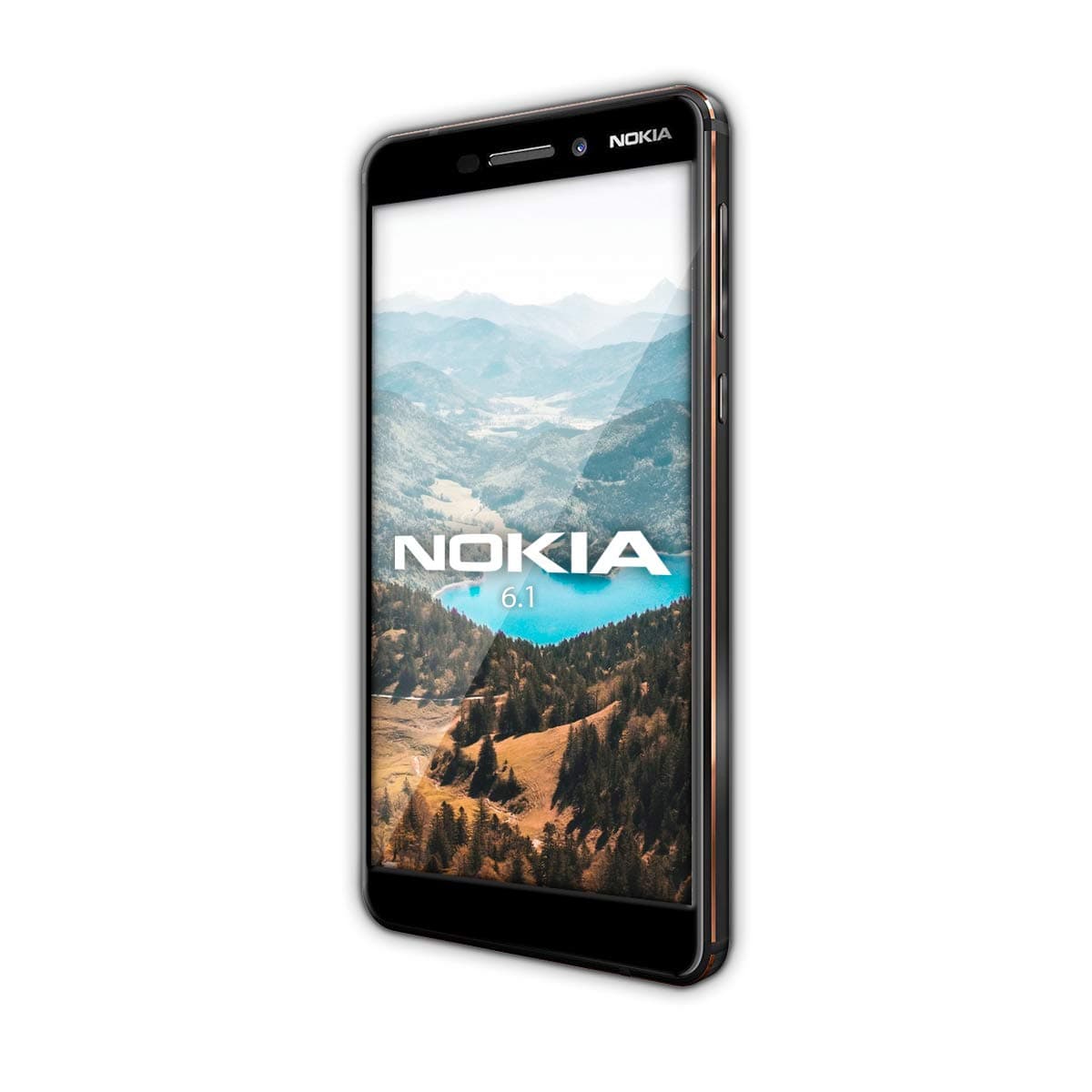 Nokia 6.1, 32 GB, 5.5 inch display, Android One, SIM-Free Smartphone - Black/Copper, Full UK Warranty