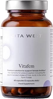 Zita West Vitafem Premium Fertility Supplement for Women - Prenatal Vitamins with Folate for Preconception Support - 60 Capsules (1 Month Supply)