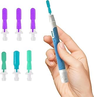 TalkTools Sensi Oral Sensory Therapy Tool with Soft Sensi Jaw Tips (Ocean Blue, 7 Tips Set - Ocean Blue)
