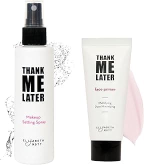 Thank Me Later Primer & Setting Spray Duo – Oil-Control Face Primer for Smooth, Matte Finish & Hydrating Setting Spray with Niacinamide for Dewy, Long-Lasting Makeup – 30g + 95ml