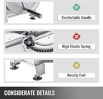 VEVOR Commercial Manual Slicer, 0.2-12mm Adjustable Thickness, Stainless Steel Manual Vegetable Slicer, Commercial Vegetable Slicer with Durable Blades for Slicing Fruit Lemon Onion Cabbage