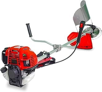 Petrol 52 CC Grass Cutter Machine 2 Stroke | Heavy Duty 2 Stroke 52cc Model | Comes with Heavy Duty 80 Teeth, 3 Teeth Blades and Tap & Go | Very Usefull for Paddy Cutting, etc