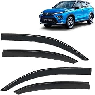 Car Accessories Urban Cruiser Hyryder Door Visor Rain Guard Compatible with Toyota Urban Cruiser Hyryder (Year 2022 Onwards) All Model, Side Window Rear Window Wind Deflectors, Set of 4 Pcs