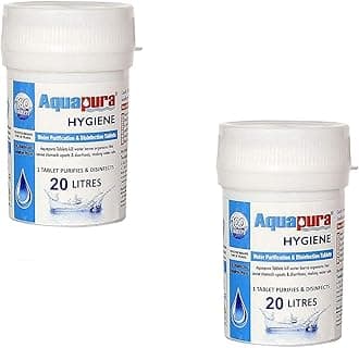 Aquapura Water Purification Tablets 200 Tablets Pack, Each Tablet for 20 litres Water (Water Purifier), 3 Years Shelf Life & Warranty, Makes Water Pure and Safe