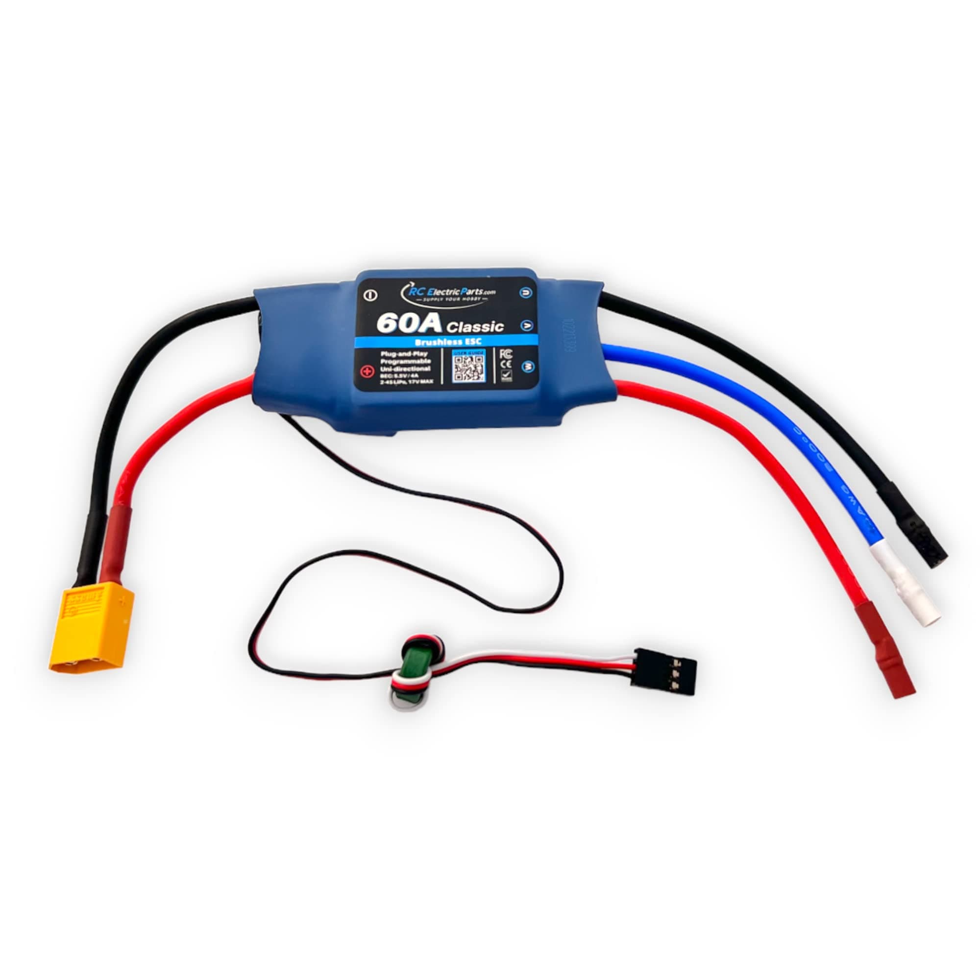60A RC Brushless Motor Electric Speed Controller ESC 4A UBEC with XT60 & 3.5mm Bullet Plugs