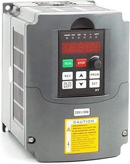 VFD Converter,Variable Frequency Drive,1 Phase to 3 Phase,220v Input/Ouput, for 3 Phase Motor/Spindle 0-400hz Speed Rotation (HY Series-220v 1.5kW 2HP Model)