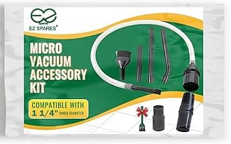 EZ SPARES Micro Cleaning Nozzle Kit,Micro Vacuum Attachment,Universal Vacuum Cleaner Attachment,Mini Micro Kit Keyboard Crevice Cleaning Tool Brush Kit,for Compact Wet Dry Shop Vacuum,Storage Bag Inc