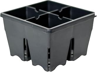 Epic Gardening Reusable Seed Starter Tray - 4 Cell 4"/32 Seedling Starter Trays - Easy Watering, Indoor Greenhouse, Plant Starter, Gardener-Friendly for Seedlings | UV-Treated & BPA-Free - Black