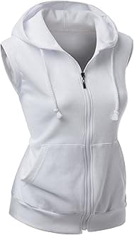 XprilWomens Cotton Zip Up Hoodie Vest