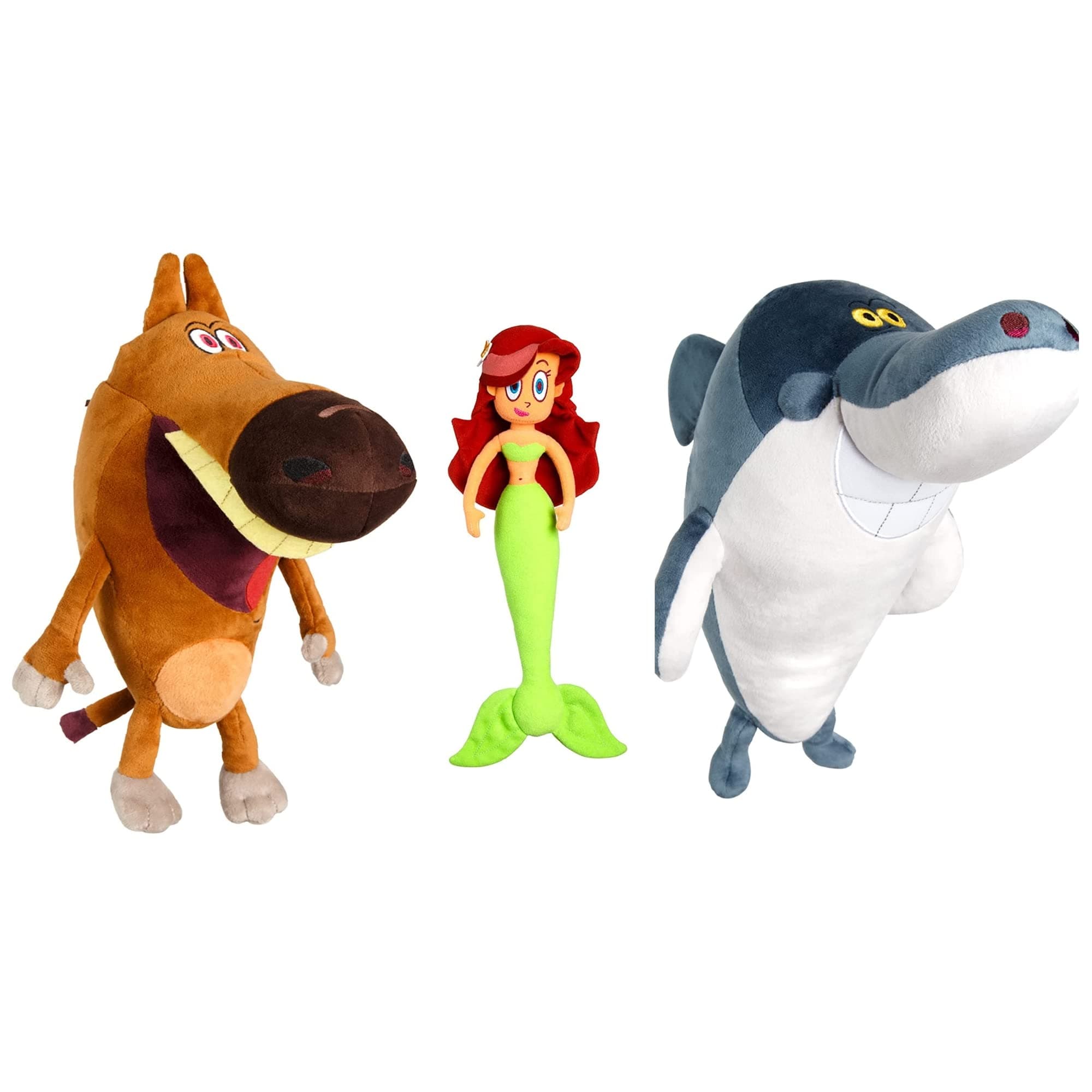 Zig & Sharko Plush Dolls Bundle - 12" Officially Licensed Stuffed Toys for Kids, Including Zig, Sharko, and Marina