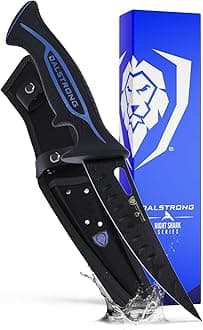 Dalstrong Curved Boning Knife-6”-Night Shark Series-7CR17MOV High Carbon Steel - Titanium Coated Blade Fillet Knife for Meat for Outdoors & Fishing-Polypropylene Handle-w/Sheath-NSF Certified