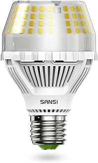SANSI 200W Equivalent LED Light Bulb, 3000 Lumens E26 LED Bulb w/Ceramic Technology, A19 5000K Daylight White Non-Dimmable Bulb, 1Pack 20 Watt Energy Saving Bulb for Home Office, 22-Year Lifetime