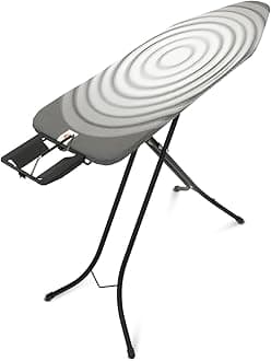 Ironing Board B - with Steam Iron Rest - Medium & Foldable - Adjustable Height - Non-Slip Feet Cotton Cover - Child & Transport Lock - Titan Oval - 124 x 38 cm