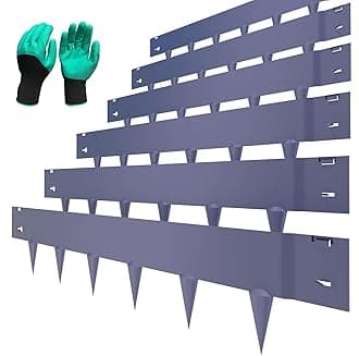 STIRLINGEAR 6 Pack Metal Landscape Edging- 40" L x 8" H (20ft Total) Lawn Edg...